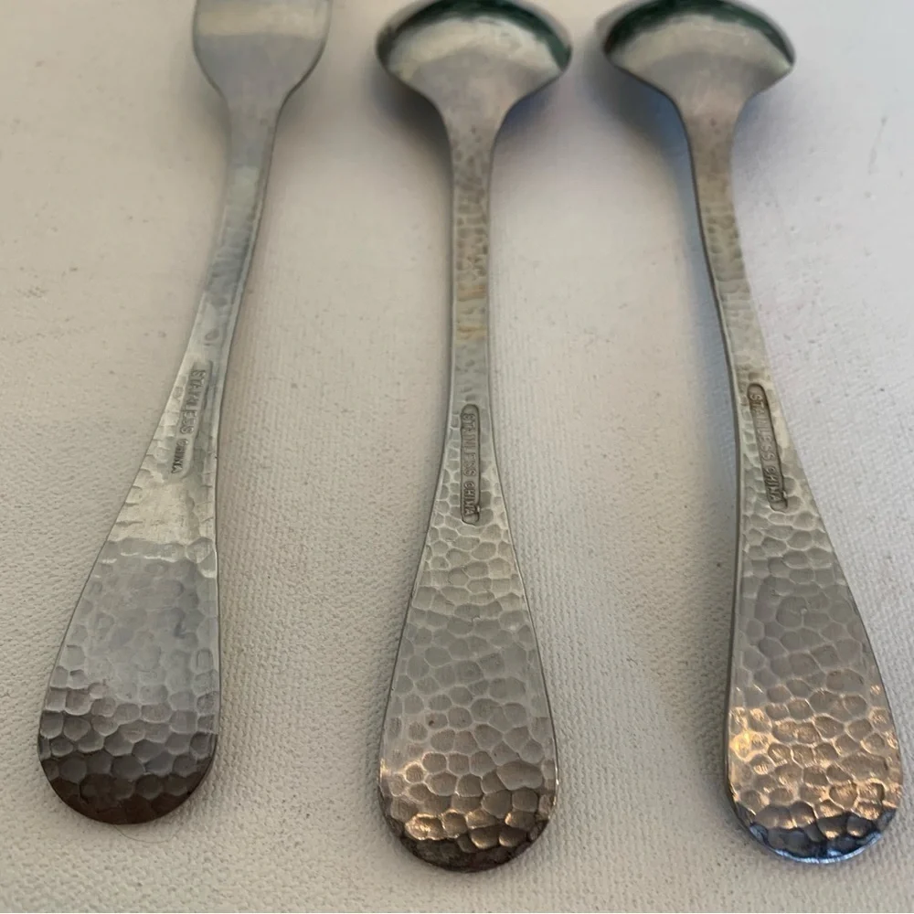 Hammered Metal Flatware piece stainless
